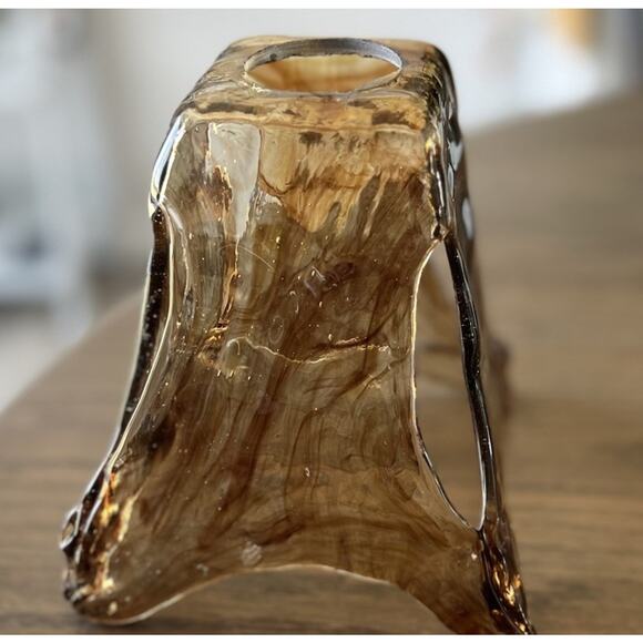 Vetraio Amber Toffee Shade Replacement Hand Blown Glass Brown Swirl - Picture 5 of 9